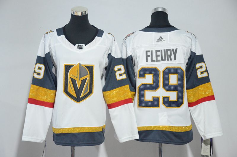 Men Vegas Golden Knights #29 Fleury Fanatics Branded Breakaway Home White Adidas NHL Jersey